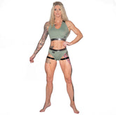 Valencia Eco High Leg Shorts - Olive